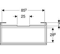 Geberit 501.911.JR.1, nogal, 1 cajón, 928 mm, 446 mm, 606 mm