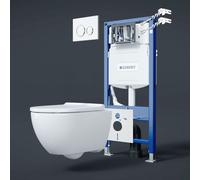 Geberit Acanto conjunto de inodoro suspendido, inodoro sin borde con Duofix & Sigma20, Standard Bundle