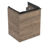 Geberit Acanto mueble bajo lavamanos, 1 cajón, suspendido, 446x539x379mm, 503002JR1, Color: Carcasa y frontal: nogal hickory / textura madera melamina, tirador: lava / mate - CM