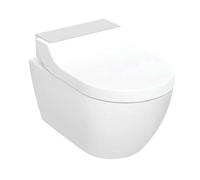 Geberit AquaClean - Bidé electrónico Tuma Comfort con cerámica, suspendido, TurboFlush, SoftClosing, KeraTect, acero inoxidable cepillado 146.290.FW.1