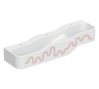 Geberit Bambini juego y lavabo paisaje, W:140cm, 3 lavabos, lavabo inferior a la izquierda, sin rebosadero, 502975FY1, Color: blanco-alpino / decoración: rojo carmín - naranja / orificio del grifo cen