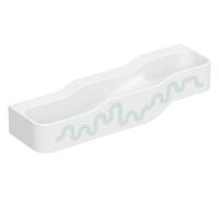 Geberit Bambini juego y lavabo paisaje, W:140cm, 3 lavabos, lavabo inferior a la izquierda, sin rebosadero, 502.975.79.2, Color: blanco-alpino / decor: verde bosque - verde claro / sin agujero para gr