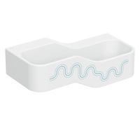 Geberit Bambini juego y lavabo paisaje, W:90cm, 2 lavabos, lavabo inferior a la derecha, sin rebosadero, 502974SX2, Color: blanco-alpino / decoración: azul océano - azul claro / sin agujero para grifo