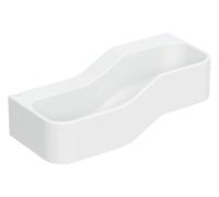 Geberit Bambini - Lavabo doble para niños, 90x39 cm, izquierda, sin rebosadero, sin agujero para pila, blanco alpino 502.973.00.2