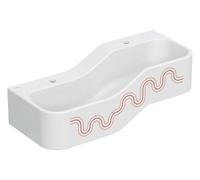 Geberit Bambini paisaje de juego y lavado, anchura:90cm, 2 lavabos, lavabo más profundo a la izquierda, sin rebosadero, 502.973.FY.1, Color: blanco-alpino / decoración: rojo carmín - naranja / orifici