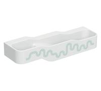 Geberit Bambini paisaje de juego y lavado, W:140cm, 3 lavabos, lavabo inferior a la derecha, sin rebosadero, 502.976.79.2, Color: blanco-alpino / decor: verde bosque - verde claro / sin agujero para g