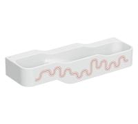Geberit Bambini paisaje de juego y lavado, W:140cm, 3 lavabos, lavabo inferior a la derecha, sin rebosadero, 502.976.FY.2, Color: blanco-alpino / decor: rojo carmín - naranja / sin agujero para grifo