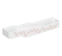 Geberit Bambini paisaje de juego y lavado, W:180cm, 4 lavabos, lavabo más profundo a la derecha, sin rebosadero, 502.978.FY.1, Color: blanco-alpino / decoración: rojo carmín - naranja / orificio del g