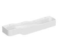 Geberit Bambini paisaje de juego y lavado, W:180cm, 4 lavabos, lavabo más profundo a la derecha, sin rebosadero, 502978001, Color: blanco-alpino / sin decoración / agujero para grifo izquierda y derec