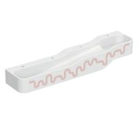 Geberit Bambini paisaje de juego y lavado, W:180cm, 4 lavabos, lavabo más profundo a la izquierda, sin rebosadero, 502977FY1, Color: blanco-alpino / decoración: rojo carmín - naranja / orificio del gr