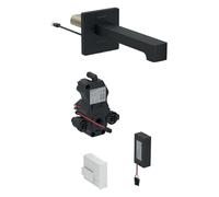 Geberit Brenta - Grifo electrónico para lavabo empotrado, alimentación por batería, fácil de limpiar, negro mate 116.274.14.1