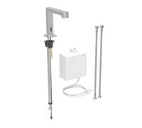 Geberit Brenta - Grifo electrónico de lavabo, alimentación por batería, easy to clean, acero inoxidable cepillado 116.172.SN.1