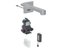 Geberit Brenta grifo de lavabo, 170mm de proyección, con mezclador, funcionamiento a pilas, para caja de función empotrada, 116.274.SN.1, Color: Ã?ptica Acero inoxidable/bruÃ±ido, con revestimiento fÃ