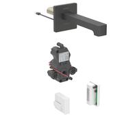 Geberit Brenta - Grifo electrónico para lavabo empotrado, alimentación por generador, fácil de limpiar, negro mate 116.296.14.1