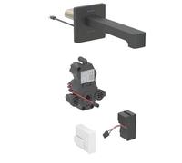 Geberit Brenta - Grifo electrónico para lavabo empotrado, alimentación por red, fácil de limpiar, negro mate 116.292.14.1