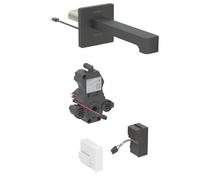 Geberit Brenta - Grifo electrónico para lavabo empotrado, alimentación por red, fácil de limpiar, negro mate 116.272.14.1