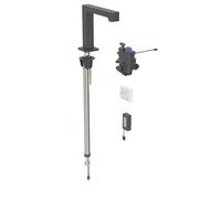 Geberit Brenta - Grifo electrónico termostático para lavabo, alimentación por batería, fácil de limpiar, negro mate 116.198.14.1