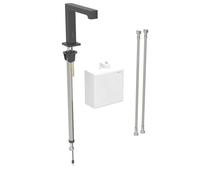 Geberit Brenta - Grifo electrónico termostático para lavabo, alimentación por batería, fácil de limpiar, negro mate 116.178.14.1