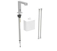 Geberit Brenta - Grifo electrónico termostático para lavabo, alimentación por batería, fácil de limpiar, acero inoxidable cepillado 116.178.SN.1