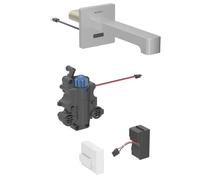 Geberit Brenta - Grifo electrónico termostático para lavabo empotrado, alimentación a red, fácil de limpiar, acero inoxidable cepillado 116.277.SN.1