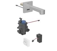 Geberit Brenta - Grifo electrónico termostático para lavabo empotrado, alimentación a red, fácil de limpiar, acero inoxidable cepillado 116.297.SN.1