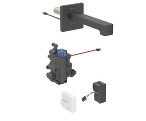 Geberit Brenta - Grifo electrónico termostático para lavabo empotrado, alimentación a red, fácil de limpiar, negro mate 116.277.14.1