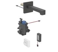 Geberit Brenta - Grifo electrónico termostático para lavabo empotrado, alimentación por batería, fácil de limpiar, negro mate 116.298.14.1