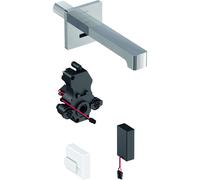 Geberit Brenta - Grifo empotrado electrónico de lavabo Brenta, sin mezclador, longitud 220 mm, alimentación por batería, cromo 116.293.21.1