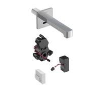 Geberit Brenta - Grifo empotrado electrónico termostático para lavabo, longitud 170 mm, alimentación por red, cromo 116.277.21.1