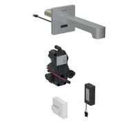 Geberit Brenta mezclador de lavabo, 220mm de proyección, con mezclador, funciona con pilas, para caja de función empotrada, 116294SN1, Color: Ã?ptica Acero inoxidable/bruÃ±ido, con revestimiento fÃ¡ci