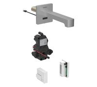 Geberit Brenta mezclador de lavabo, proyección 170mm, con mezclador, funcionamiento generador, para caja de función empotrada, 116.276.SN.1, Color: Ã?ptica Acero inoxidable/bruÃ±ido, con revestimiento