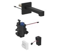 Geberit Brenta mezclador de lavabo, proyección 170mm, con mezclador termostático, funcionamiento por red, para caja de función oculta, 116277141, Color: revestimiento negro mate, fácil de limpiar - CM