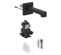 Geberit Brenta mezclador de lavabo, proyección 170mm, sin mezclador, funcionamiento generador, para caja funcional empotrada, 116.275.14.1, Color: revestimiento negro mate, fácil de limpiar