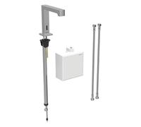 Geberit Brenta - Grifo electrónico para lavabo, alimentación por generador, fácil de limpiar, acero inoxidable cepillado 116.176.SN.1