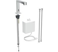 Geberit Brenta mezclador de lavabo, proyección 195mm, con mezclador, alimentación de red, con caja de función de montaje en superficie, 116.172.21.1, Color: cromado brillante