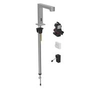 Geberit Brenta mezclador de lavabo, proyección 195mm, con mezclador, alimentación de red, para caja funcional empotrada, 116192SN1, Color: Ã?ptica Acero inoxidable/bruÃ±ido, con revestimiento fÃ¡cil d
