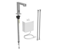 Geberit Brenta mezclador de lavabo, proyección 195mm, con mezclador termostático, funcionamiento por red, con caja de funciones de montaje en superficie, 116177SN1, Color: Ã?ptica Acero inoxidable/bru