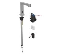 Geberit Brenta mezclador de lavabo, proyección 195mm, con mezclador termostático, funcionamiento por red, para caja de función oculta, 116.197.SN.1, Color: Ã?ptica Acero inoxidable/bruÃ±ido, con reves