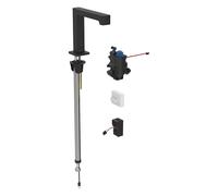 Geberit Brenta mezclador de lavabo, proyección 195mm, con mezclador termostático, funcionamiento por red, para caja de función oculta, 116.197.14.1, Color: revestimiento negro mate, fácil de limpiar