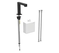 Geberit Brenta - Grifo electrónico termostático para lavabo, alimentación por batería, fácil de limpiar, negro mate 116.178.14.1