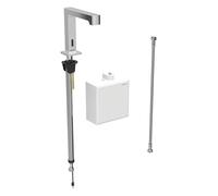Geberit Brenta mezclador de lavabo, proyección 195mm, sin mezclador, funcionamiento generador, con caja de funciones de montaje en superficie, 116.175.21.1, Color: cromado brillante