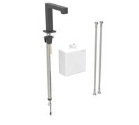 Geberit Brenta - Válvula de lavabo electrónica, alimentación por batería, easy to clean, negro mate 116.174.14.1