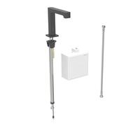 Geberit Brenta - Válvula de lavabo electrónica, alimentación por batería, easy to clean, negro mate 116.173.14.1