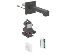 Geberit Brenta - Válvula electrónica de lavabo empotrada, para agua fría, alimentación por generador, fácil de limpiar, negro mate 116.295.14.1