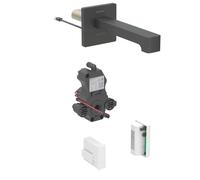 Geberit Brenta - Válvula electrónica de lavabo empotrada, para agua fría, alimentación por generador, fácil de limpiar, negro mate 116.275.14.1