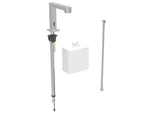 Geberit Brenta - Válvula electrónica para lavabo, alimentación por batería, fácil de limpiar, acero inoxidable cepillado 116.174.SN.1