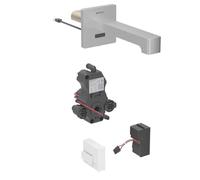 Geberit Brenta - Válvula electrónica para lavabo empotrada, para agua fría, alimentación a red, fácil de limpiar, acero inoxidable cepillado 116.271.SN.1