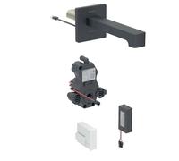 Geberit Brenta - Válvula electrónica para lavabo empotrada, para agua fría, alimentación por batería, fácil de limpiar, negro mate 116.273.14.1