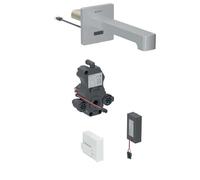 Geberit Brenta - Válvula electrónica para lavabo empotrada, para agua fría, alimentación por batería, fácil de limpiar, acero inoxidable cepillado 116.273.SN.1