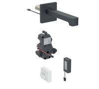 Geberit Brenta - Válvula electrónica para lavabo empotrada, para agua fría, alimentación por batería, fácil de limpiar, negro mate 116.293.14.1